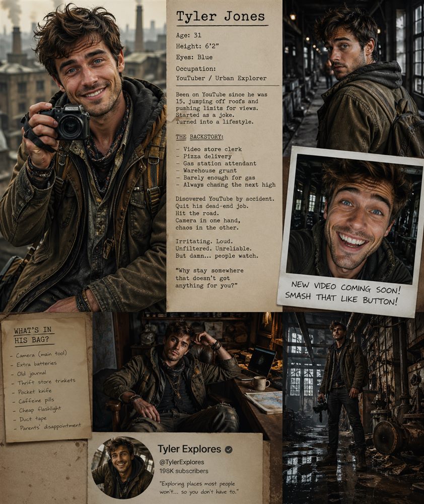 Tyler Jones, 31, urban explorer and YouTuber known as Tyler Explores